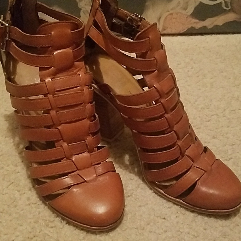 Dolce Vita Genuine Leather Tan Heeled Sandal